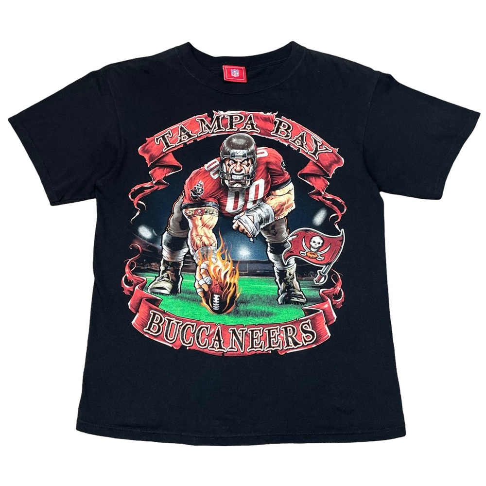 Vintage TAMPA BAY BUCCANEERS T-Shirt 00s y2k Tom Brady Tee sz LARGE 21x28.5